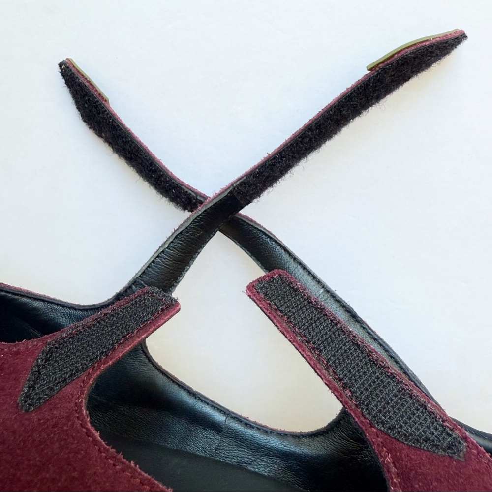 THE ATTICO VIOLET SUEDE FLOOR 01 BLACK MESH TRIM BALLERINA FLAT - Picture 9 of 16